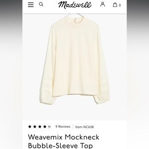 Madewell Weavemix Bubble Sleeve Top